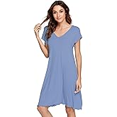 WiWi Womens Viscose from Bamboo Super Soft Nightgowns Short Sleeve Sleep Night Shirt Cooling Ladies Plus Size Sleepwear S-4X