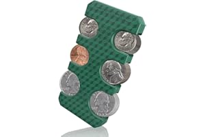 NINONLY Coin Holder for Car, Silicone Coin Organizer Change Holder for Car, Portable Storage 32 Coins Include Penny, Nickel, Dime and Quarter, Dark Green