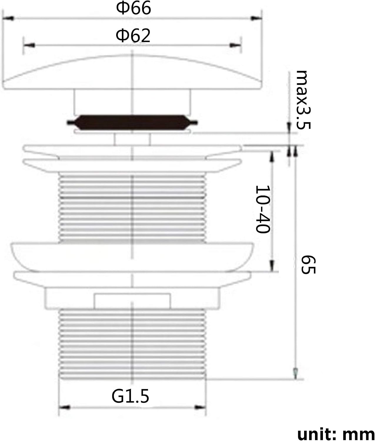iBathUK, C. Curved Unslotted Pop-up - Image 3