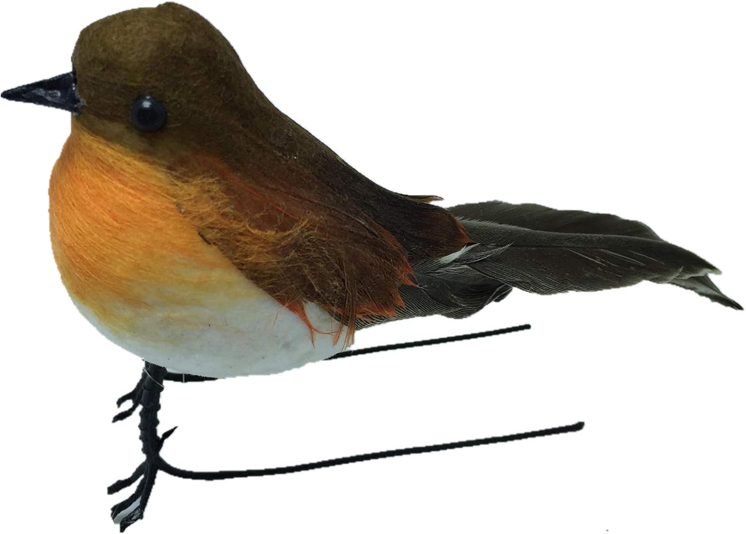HAORONG 4PCS Large Robin Bird Christmas Tree Decoration Craft Very Cute Artificial Feather, Gold - Image 4