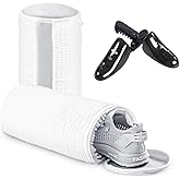 Teletrogy Shoe Washing Bag for Washing Machine, Fluffy Fibers Keep 360° Wrap-around Cleaning, Adjustable Shoe Trees, Durable Hidden Zipper Reusable Laundry Bag for Sneaker Gym Shoes White