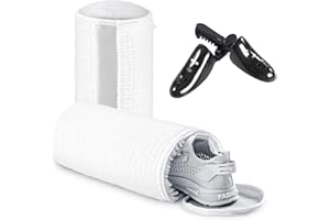 Teletrogy Shoe Washing Bag for Washing Machine, Fluffy Fibers Keep 360° Wrap-around Cleaning, Adjustable Shoe Trees, Durable Hidden Zipper Reusable Laundry Bag for Sneaker Gym Shoes White