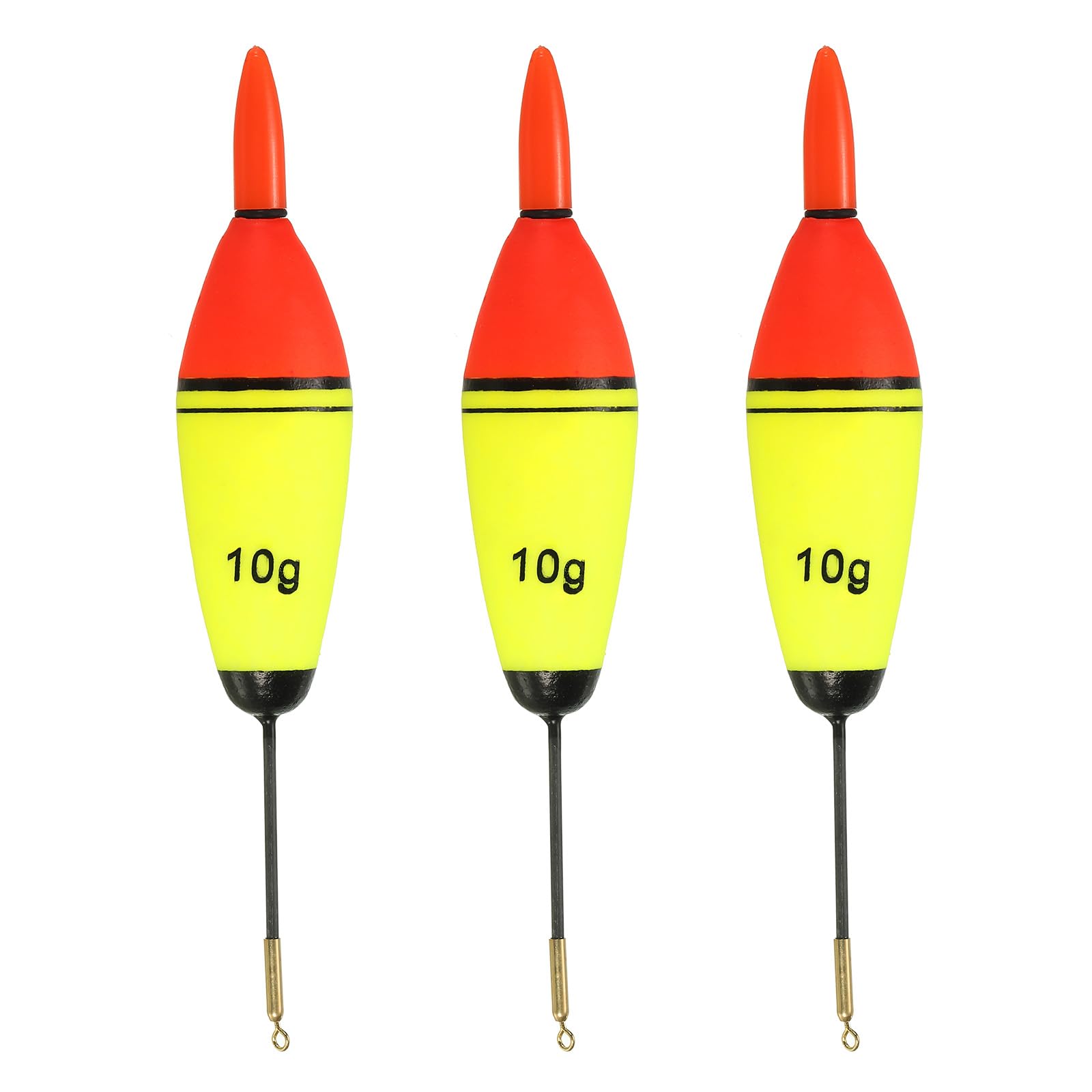 PATIKIL 0.35oz Lighted Fishing Slip Bobbers, 3 Pack EVA Light Up in Red Fishing Float for Night Fishing