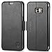 Galaxy S7 Case, SHIELDON for Samsung Galaxy S7 Wallet Case Genuine Leather Case Slim Flip Folio Protective S7 Case Cover with Magnetic Snap, Card Holder, Money Pouch for Samsung Galaxy S7 – Black