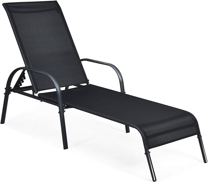 Tangkula Patio Chaise Lounge, Recliner Outdoor Lounger Chair w