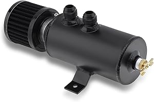 DriSentri 10AN Baffled Oil Catch Can, Universal 750ml Aluminum AN10 Oil Catch Can Exhaust Reservoir Tank with Breather Filter, 0.75L Oil Breather Tank