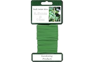 Bamworld 10m Soft Plant Ties, Green TPR Garden Ties for Supporting Plants and Tomatoes, Reusable Plant Support Ties for Offic