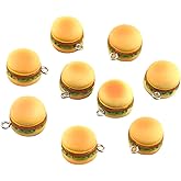 KitBeads 20Pcs Hamburger Charms Imitation 3D Fast Food Charms Cheese Burger Charms for Jewelry Making Bracelets Necklaces Earriings Crafts Bulk