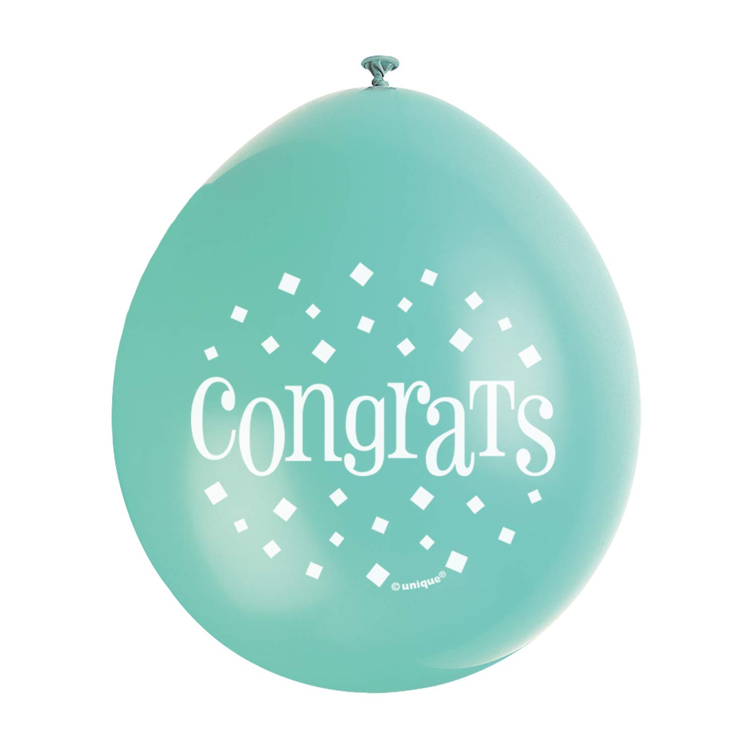 Assorted Color Congrats Latex Balloons (22cm) Pack of 10 - Celebration Balloons, Perfect for Parties & Events, Green
