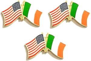 WORLD FLAGS DIRECT 3 National Country Flag USA Friendship Flag Lapel Pins Pack of 3 International & American Double Flag Pin Badge