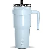 Hydrapeak Roadster 40oz Stainless Steel Tumbler Double Wall Vacuum Insulated Water Bottle With Handle And 2 in 1 Straw Lid (Powder Blue)