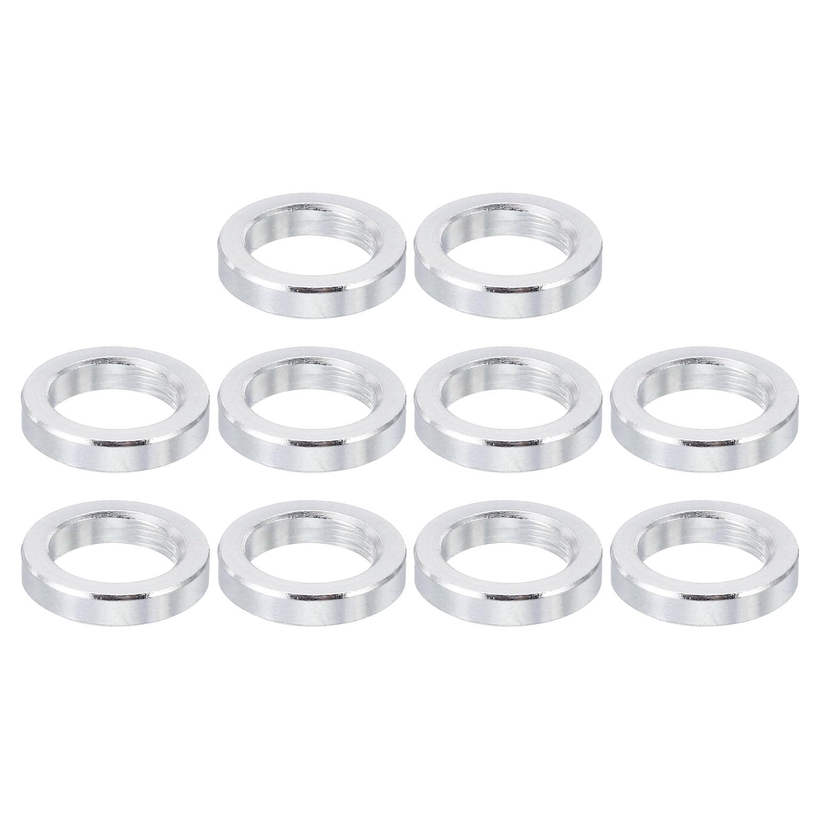 PATIKIL M8 Aluminum Spacers, 10 Pcs Metal Spacer Aluminum 8.2mm ID x 12mm OD x 2.5mm L Aluminum Spacer Screw Standoff Round for 5/16" or M8 Screw Bolts