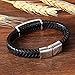 Cupimatch Mens Stainless Steel Masonic Freemason Leather Bracelet Cuff Bangle with Magnetic Clasp (Type 2) for Fathers Day