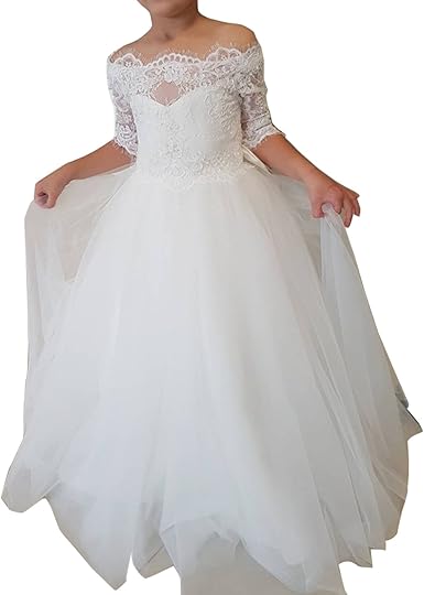 off the shoulder flower girl dress