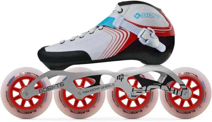 Bont Skates | Inline Speed Skating Racing Skates | GT4 Skate Boots + 6061 Frame + Elemental Wheels + ABEC5 Bearings | Youth - Boys - Girls - Men - Women : Sports & Outdoors