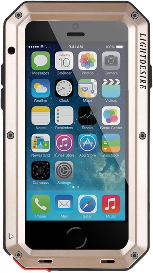 iPhone 6S Case LIGHTDESIRE Aluminum Alloy Metal Extreme Water Military Bumper Heavy Duty Cover Shell for iPhone 6/6s - Gold