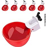 EOKOICA Chicken Waterer Cups, 6 Packs Large Chicken Watering Cups, Automatic Chicken Water Cups, Tee Fittings Poultry Feeder Cups Suitable for Chicken, Duck, Goose, Turkey with Mounting Hole Opener
