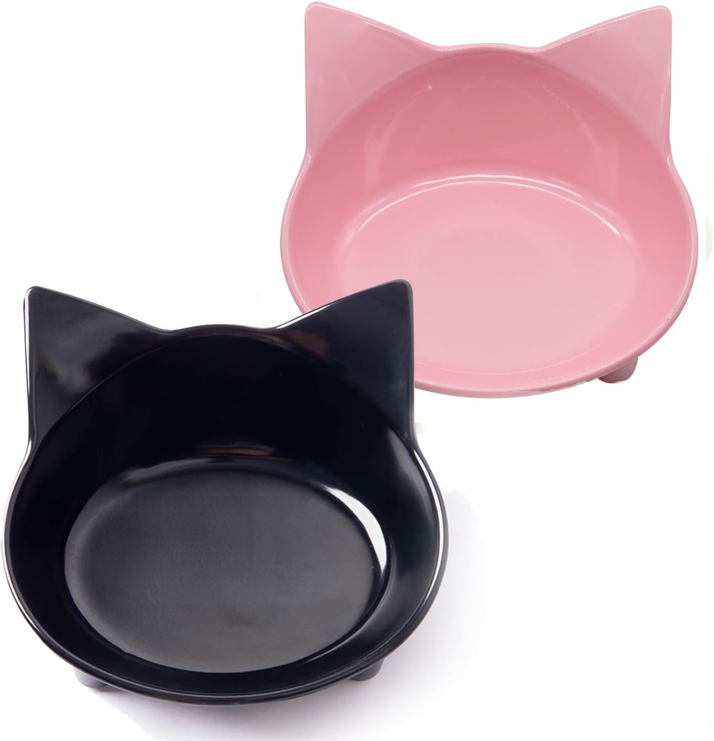 SLSON 2 Pack Cat Feeding Bowls, 8 Ounce Shallow Cat Water