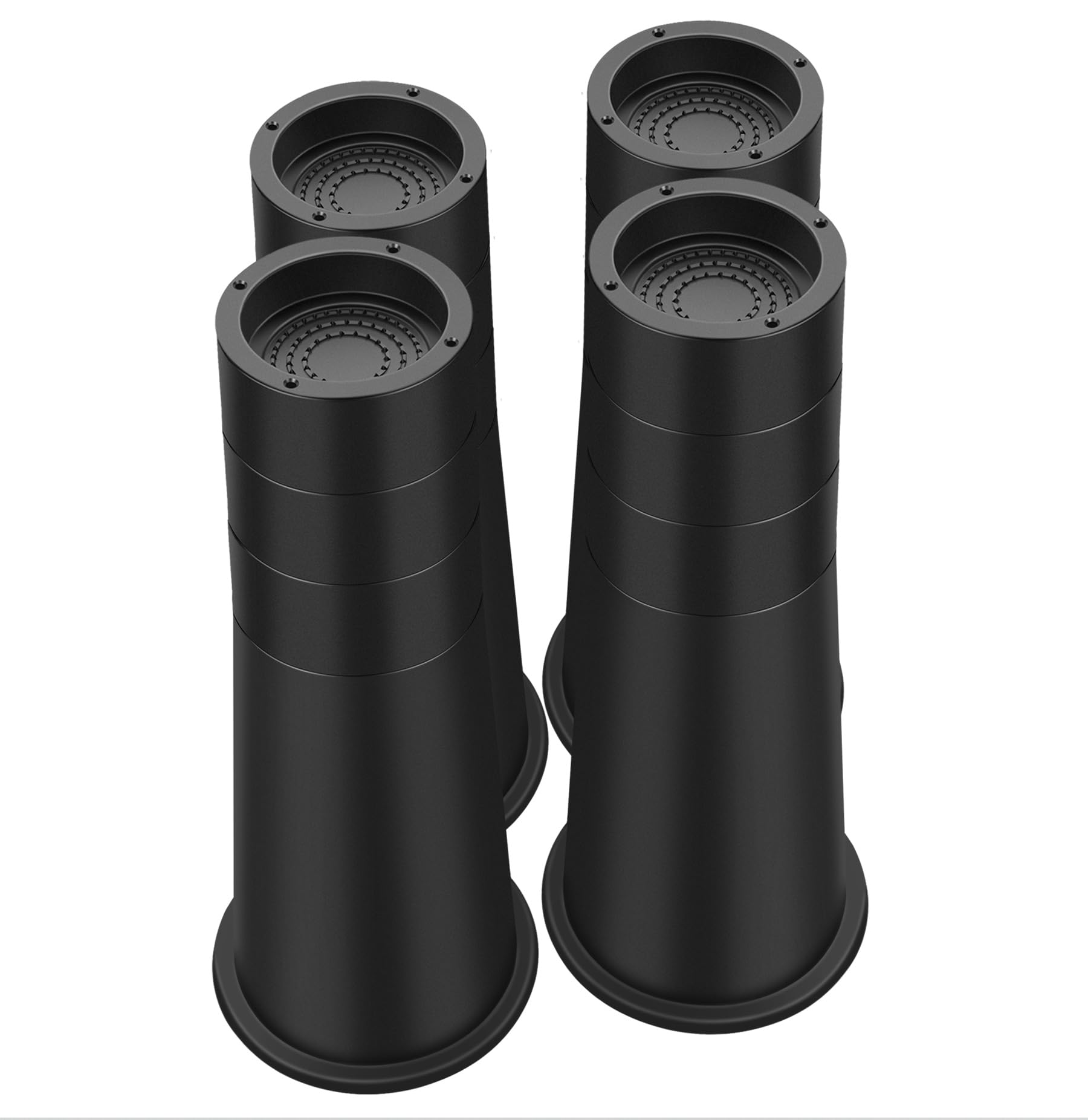 Photo 1 of ANNKUT Bed Risers 14 Inch Heavy Duty, Elevation in Heights 8/9.8/11.6 or 13.4 Inch Round Furniture Risers for Bed Desk Table Sofa Couch, Bed Lifts Risers(4 Pack Black)