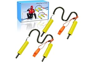 Huntury Retractable Ice Safety Pick for Ice Fishing, Ice Skating, Ice Safety Spikes, Ice Fishing Safety Kit, Ice Fishing Acce