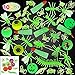 Joyin 100 Pieces Halloween Glow in the Dark Bugs and Toys– Glow Bugs, Glow Bug Rings , Glow Bouncy Balls and Glow Witch Fingers for Halloween Party Favors and Decoration, Halloween Cupcake Toppers