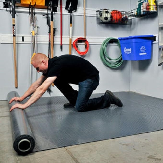 Garage Flooring VersaRoll Pro 9 ft. x 20 ft. PVC Diamond Treadplate