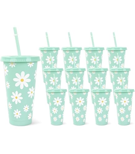 Amazon.com: Domensi 10oz Daisy Flower Cups with Lids and Straws for  Birthday, Themed Party, Wedding Baby Shower Party Decorations Supplies (24  Pcs) : Toys & Games