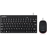Perixx PERIDUO-212 Wired Keyboard and Mouse - 12 Multimedia Hot Keys - Black - UK English Layout