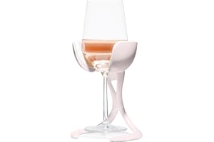 VoChill Stemmed Wine Glass Chiller | Made in USA | Radically cool wine tool – keeps wine perfectly chilled in your glass | Refreezable Chill Cradle actively chills (Blush, Single VoChill)