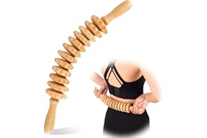 KINTKITA Wood Therapy Massage Tools 12 Roller, Wooden Massager Stick 16.8 Inch,Lymphatic Drainage Tool Cellulite Massager for Cellulite Reduction,Muscle Tension and Body Shaping,Contouring