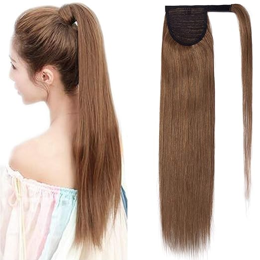 TESS Ponytail Extensions Echthaar Pferdeschwanz Haarteil Clip in Extensions Echthaar Zopf Remy