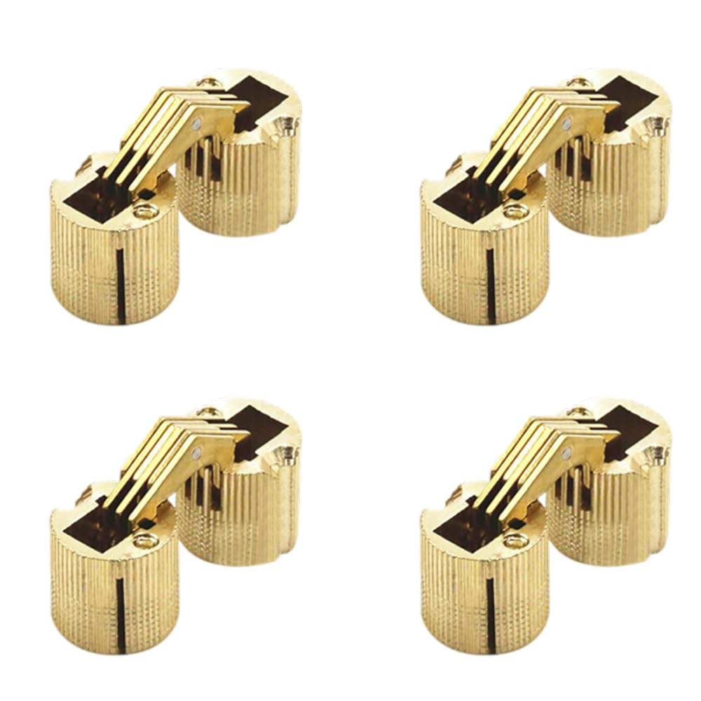 BE-TOOL 18mm Brass Invisible Hinge Pure Copper Hidden Concealed Hinge for DIY Jewelry Box Gift Worktops(4Pcs/Pack)