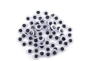 GUAFEIH 200 Pieces DIY Wiggly Googly Eyes Black White Self-Adhesive Doll Eye Movable Simulation Animal Eyeball Craft Supplies
