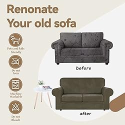 WEERRW Velvet Couch Covers for 2 Cushion Couch Sofa