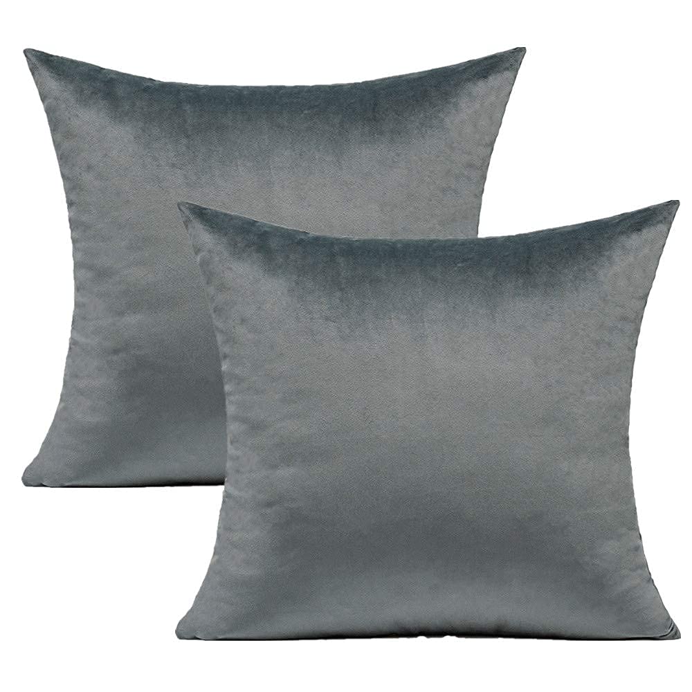 VAKADO Cushion Covers 45X45 Set of 2 Grey Decorative Outdoor Decor Throw Pillow Covers Couch Euro Pillowcases Home Bed Decoration for Sofa Bedroom Office