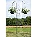 Achla Designs FT-26 Squares Double Pole Wrought Iron Garden Stake Trellis Hanger, Graphite