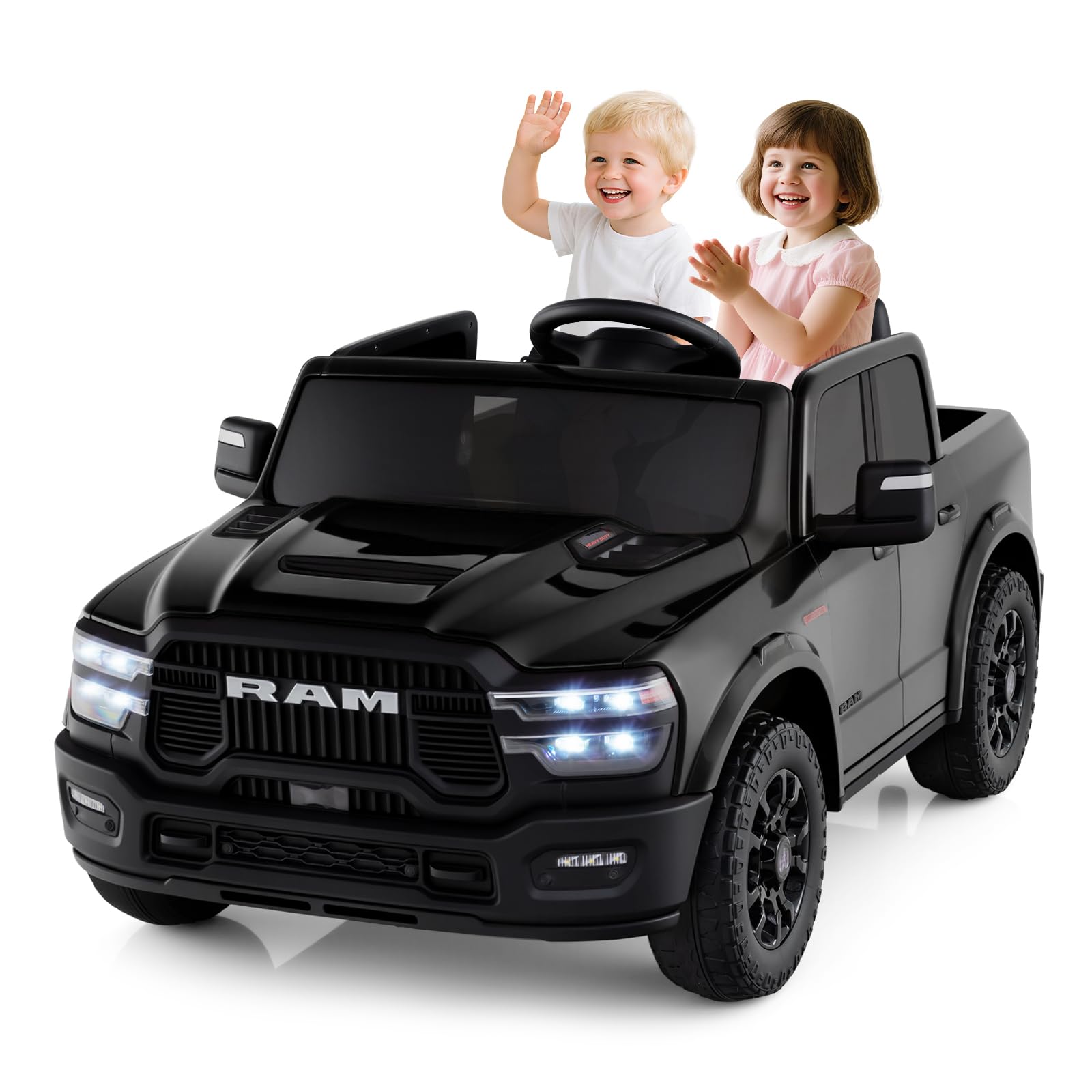 Photo 1 of ** PARTS ONLY** Costzon 2 Seater 24V Ride on Toy for Big Kids, Licensed 2025 Ram 2500 Rebel Electric Vehicles, Ride on Car Pickup Truck w/Remote, Storage, 2 x 100W Motors, Lights, Music & 4-Wheel Suspension (Black)