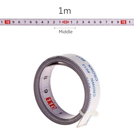 Cuigu Scale Maßband Gehrungssäge Maßband 1M / 2M / 3M / 5M Rollenband Selbstklebendes Maßband Rückenlehne Metrisch Stahl Gehr