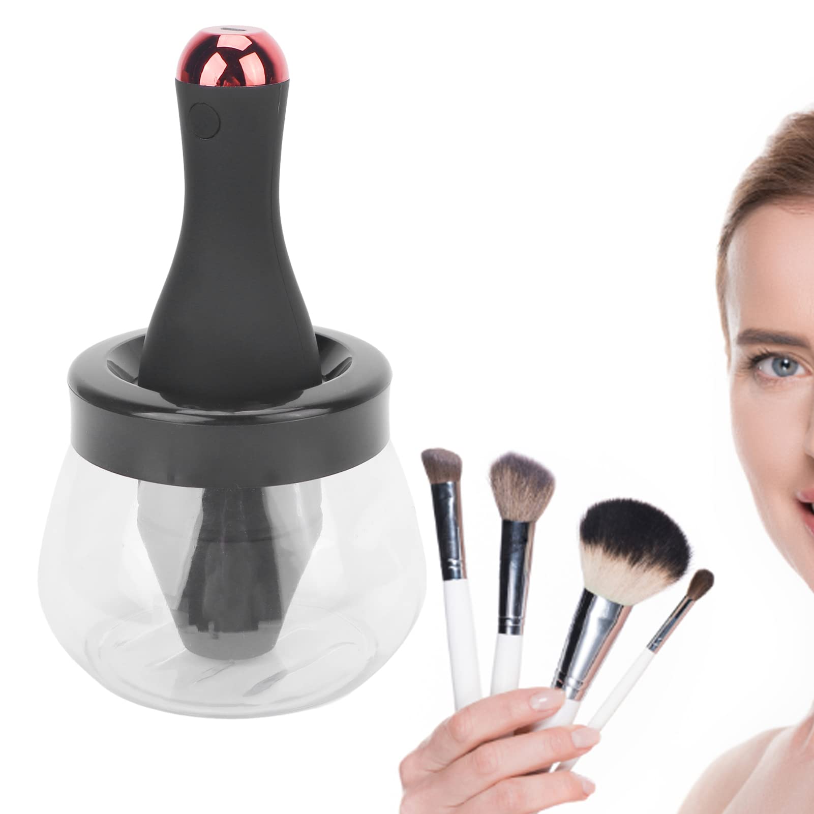 Electric Makeup Brush Cleaner and Dryer, Rechargeable Automatic Spinner for Deep Cleaning, Quick Drying Cosmetic Tool