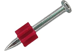 FVSCM 1-1/2" Powder Actuated Fasteners,.300 Head Diameter Drive Pin with red Flute, P150, 100pcs/pack