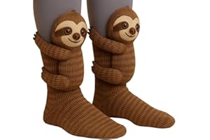 cfsue Animal Socks, Cute Plush Animals Hug Sock for Women, Long Stocking Sock for Christmas Gifts, Cozy Fall & Winter
