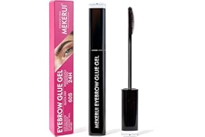 Mekerui Eyebrows Glue Gel, Clear Brow Lamination Gel with 24H Strong Hold, 3-Min Fast-Drying Transparent Brow Styling, Waterproof, Non-Flaking, Natural Finish & Easy to Use