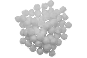 ART COVE 0.5 inch White Tiny Craft Pom Poms 100 Pieces