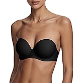 ZYQEXA Strapless Bras for Women with Support - Womens Underwire Push Up Plunge Full Coverage Tshirt Bra with Extender