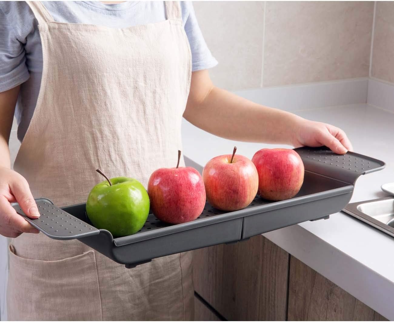 Vassoio Per Vasca Da Bagno - Scolapiatti, Supporto Allungabile, Porta Oggetti