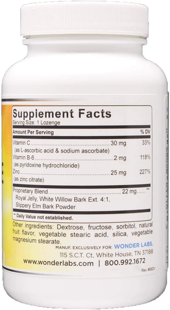 Zinc Lozenges with Vitamin C - Fruit Flavored, Healthy Immune Support Lozenges with 25mg of Zinc Supplement Per Lozenge + 30mg of Vitamin C - 100 Lozenges: Health & Personal Care