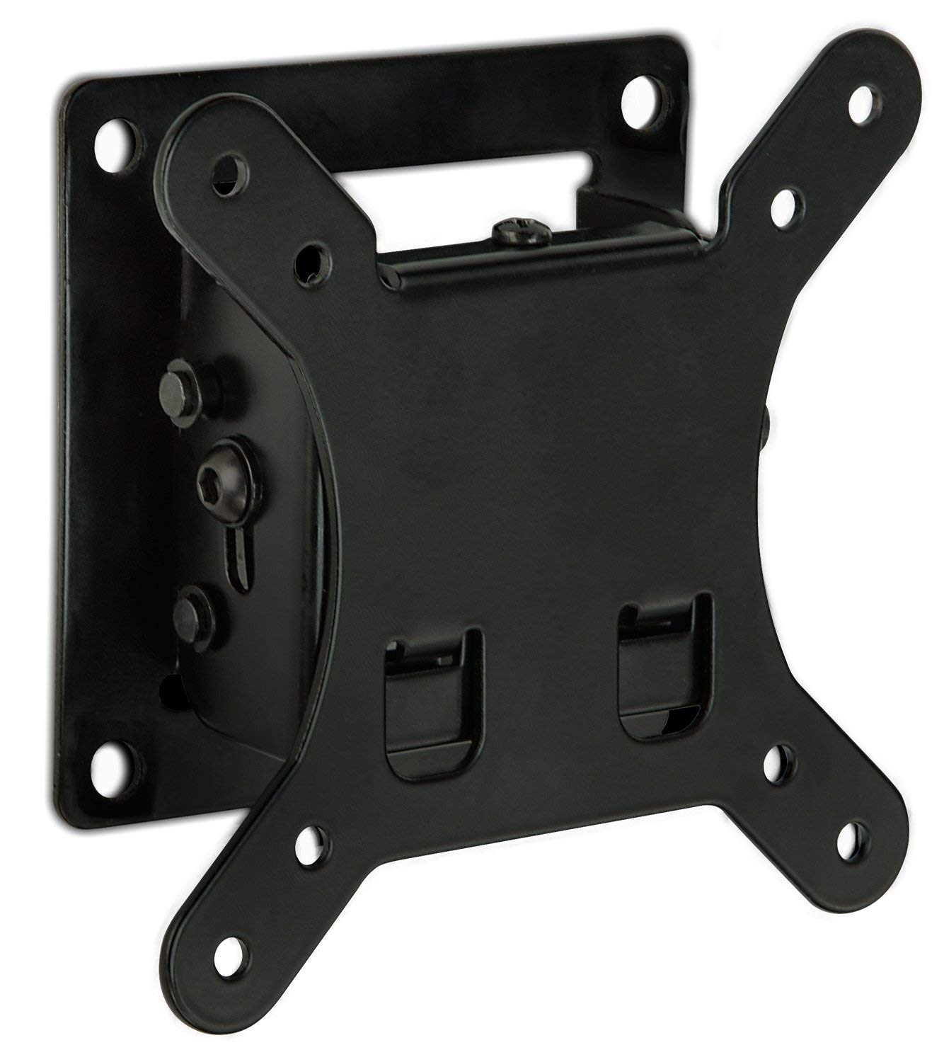 Mount-It! Tilt TV Wall Mount Bracket 1.7 Inch Low-Profile Design with Quick Release Function, VESA 75 and VESA 100 Compliant, Steel Fits up 32 Inch TVs 30 Lbs Carrying Capacity, Black