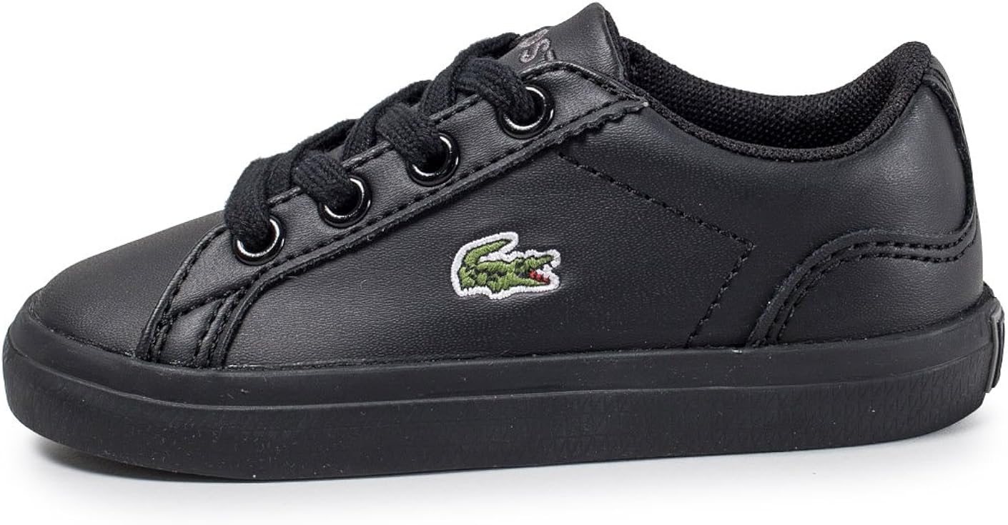 infant black lacoste trainers