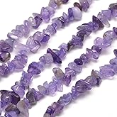 KitBeads 200-230pcs Natural Purple Quartz Chip Beads Crystal Gemstione Chip Beads Amethyst Healing Beads for Jewelry Making Bracelets