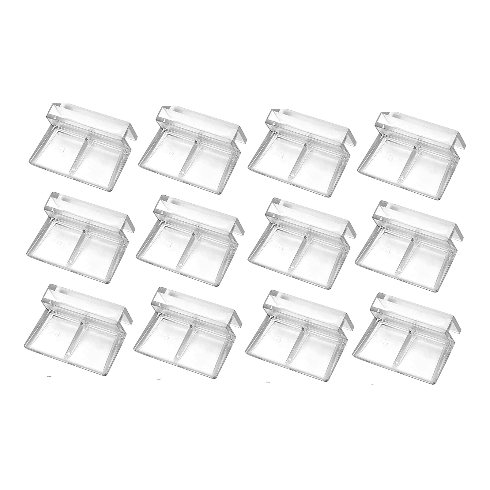 Vokowin 12 Pcs Aquariums Fish Tank Acrylic Clips Aquarium Fish Tank Glass Cover Clip, Multifunctional Universal Lid Clips for Rimless Aquariums 5 Mm (K74-12)